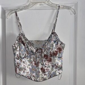 La Hearts Floral Camisole in Blue and Brown